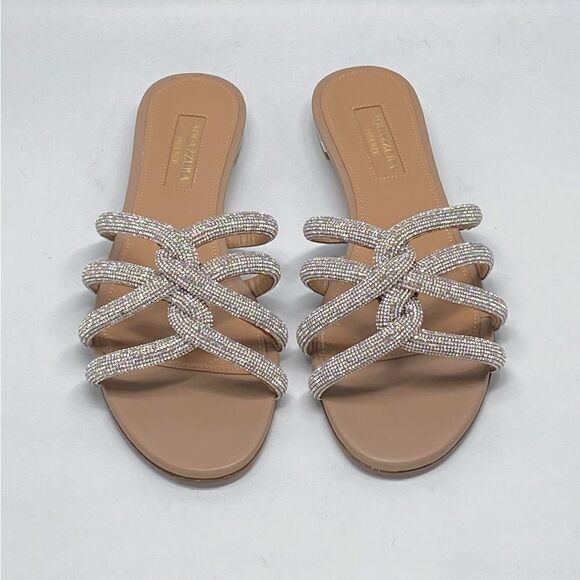 Aquazzura Moondust Crystal-Embellished Sandals size 35.5 - Picture 6 of 16